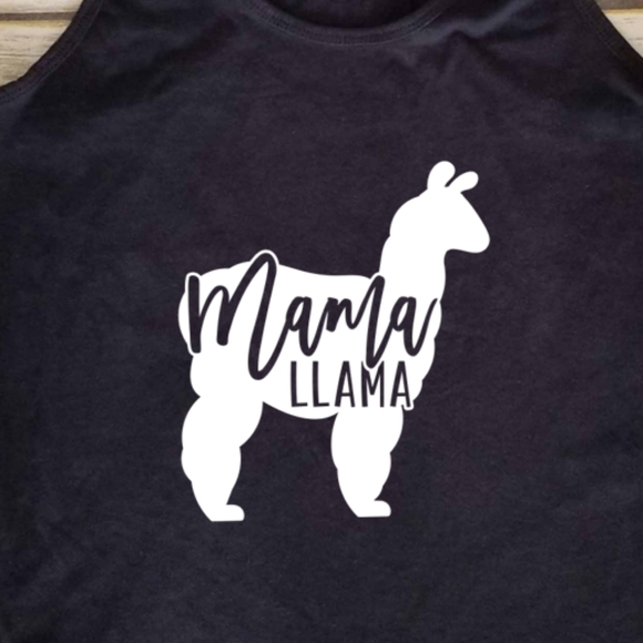 Next Level Apparel Tops - 🦙 Mama Llama - ladies fitted black tank top